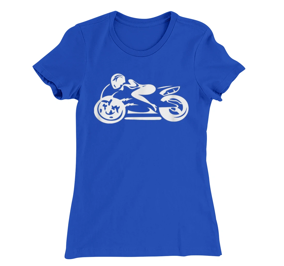 Woman on motorcycle motif shirt, bike stencil T-Shirt, Women T-Shirt biker Long Sleeve T-Shirt, Women T-Shirt