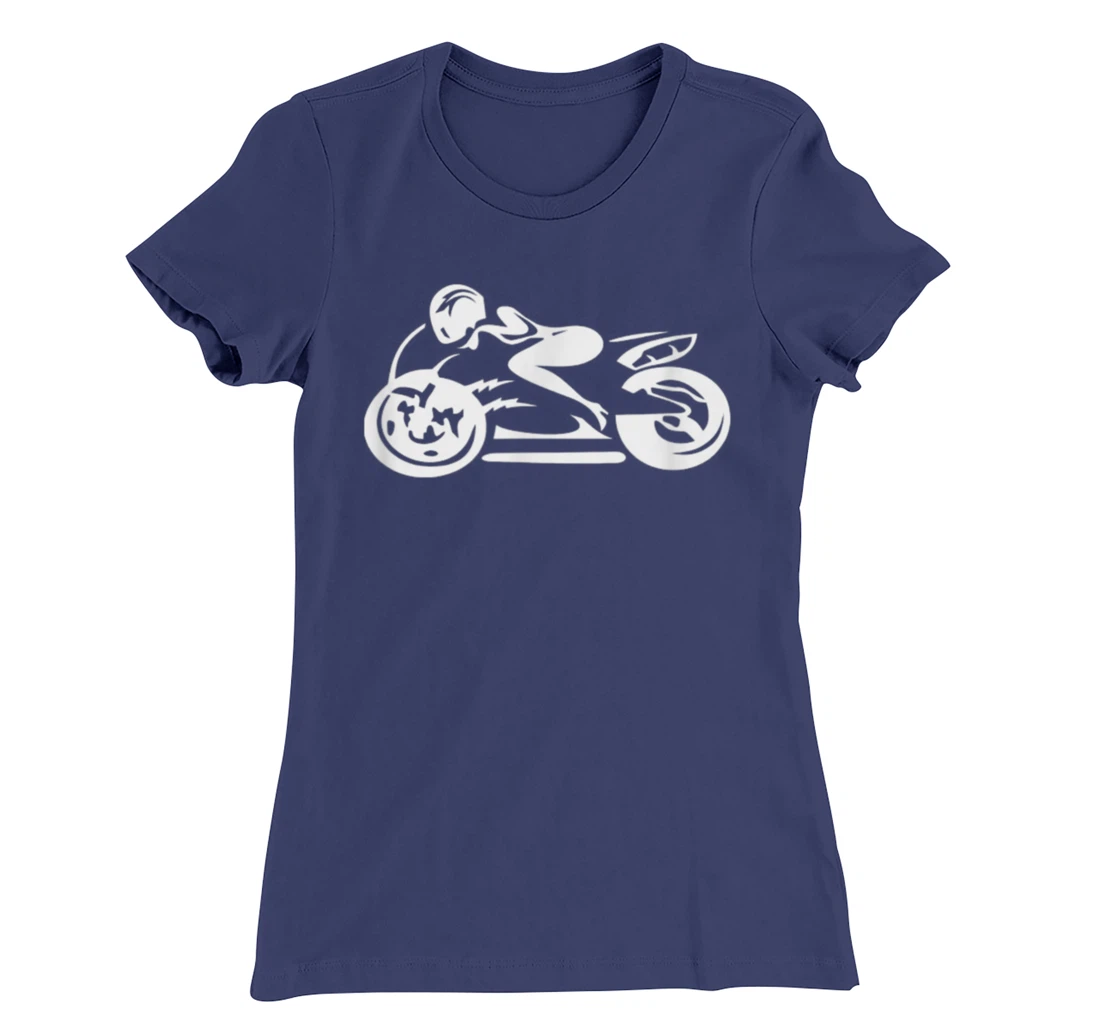 Woman on motorcycle motif shirt, bike stencil T-Shirt, Women T-Shirt biker Long Sleeve T-Shirt, Women T-Shirt