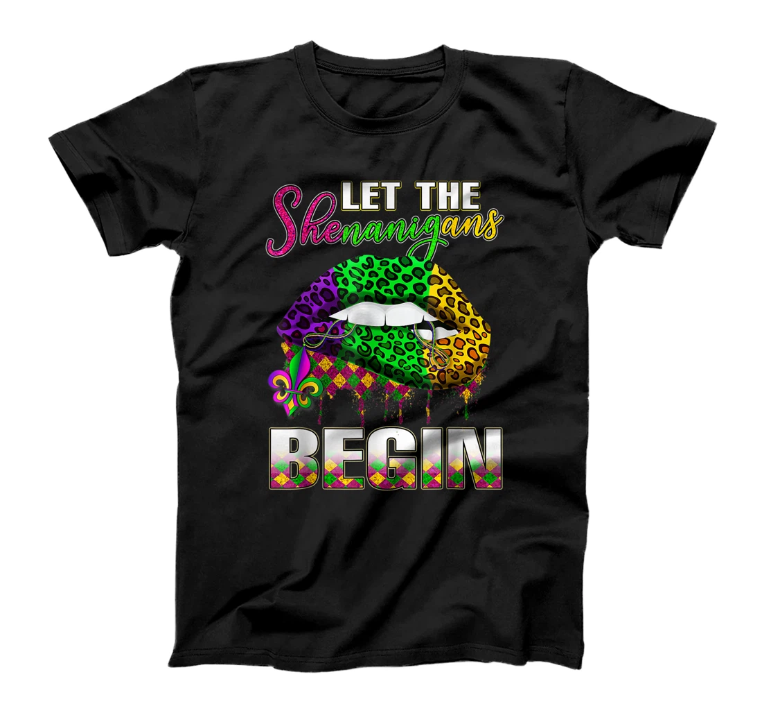 Mardi Gras Lips Outfit Costume Women Let Shenanigans Begin T-Shirt, Women T-Shirt