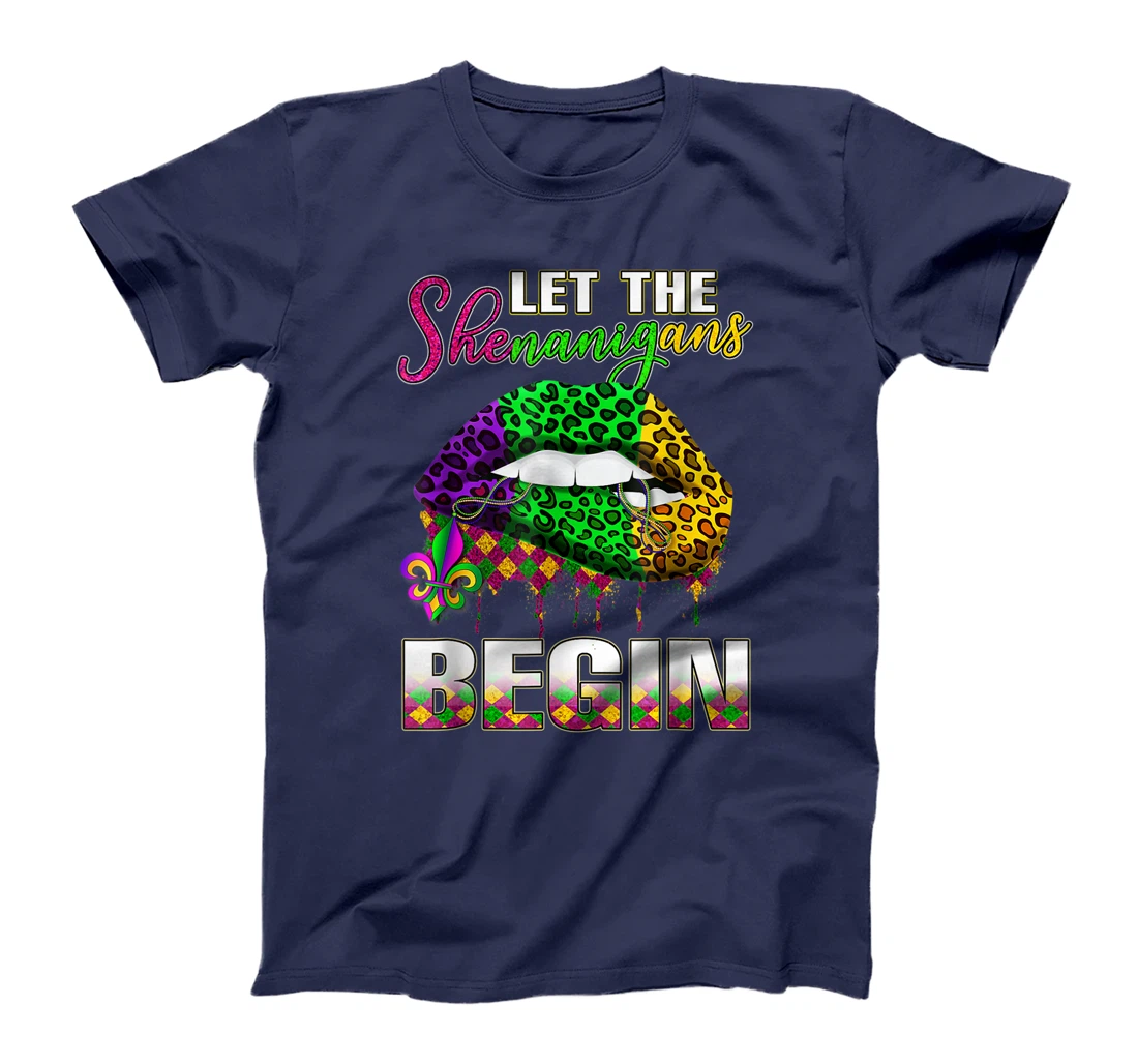 Mardi Gras Lips Outfit Costume Women Let Shenanigans Begin T-Shirt, Women T-Shirt
