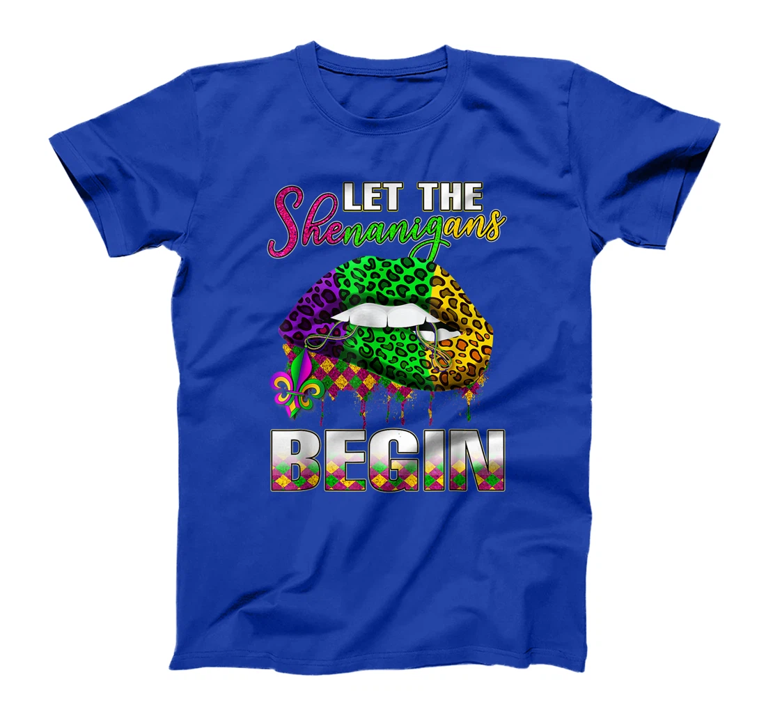 Mardi Gras Lips Outfit Costume Women Let Shenanigans Begin T-Shirt, Women T-Shirt