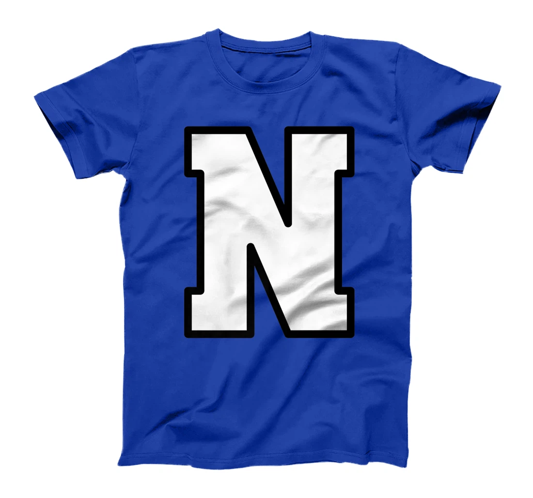 Letter N Capital Alphabet Varsity Monogram Initial T-Shirt, Kid T-Shirt and Women T-Shirt