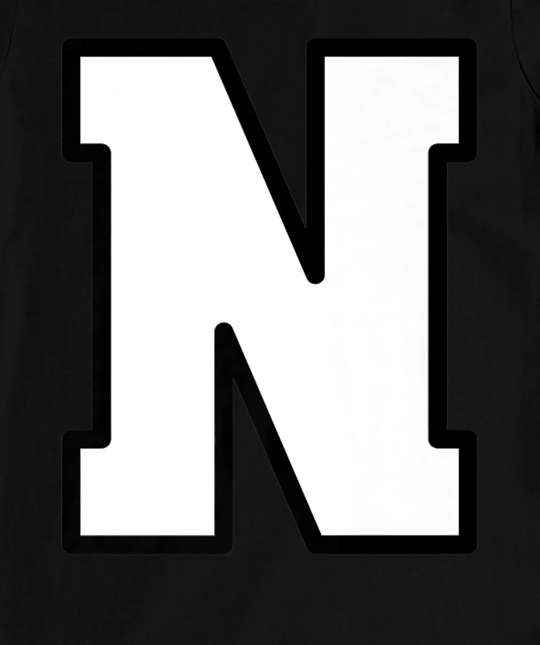 Letter N Capital Alphabet Varsity Monogram Initial T-Shirt, Kid T-Shirt and Women T-Shirt