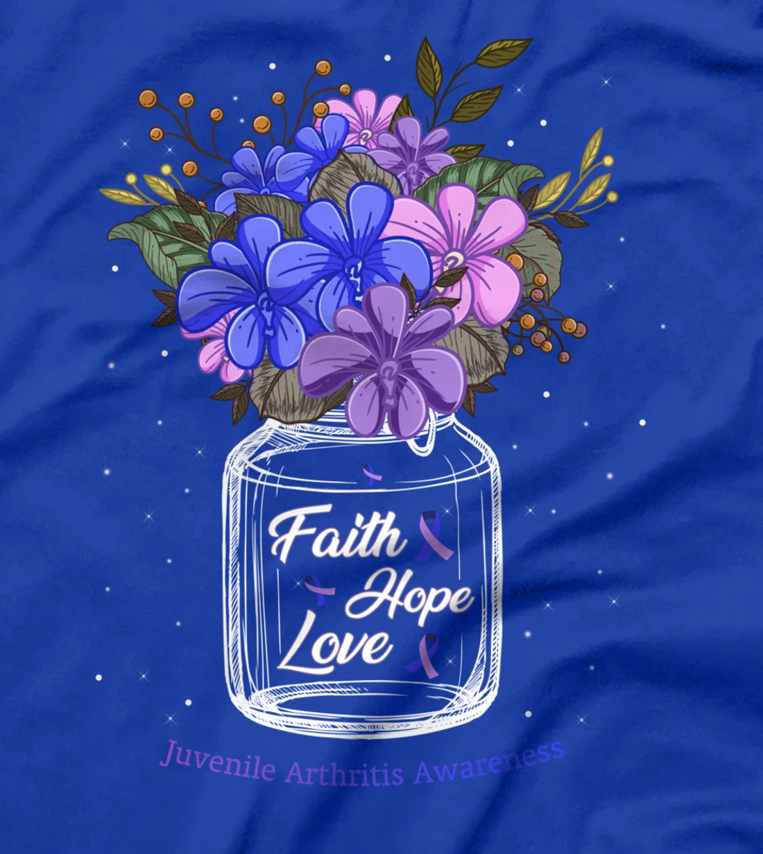 Juvenile Arthritis Faith Love Hope Flower Jar Awareness T-Shirt
