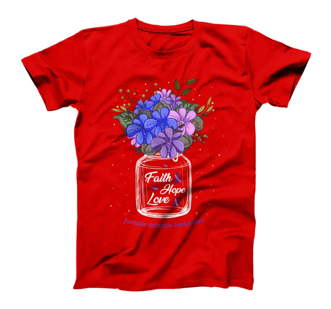 Juvenile Arthritis Faith Love Hope Flower Jar Awareness T-Shirt