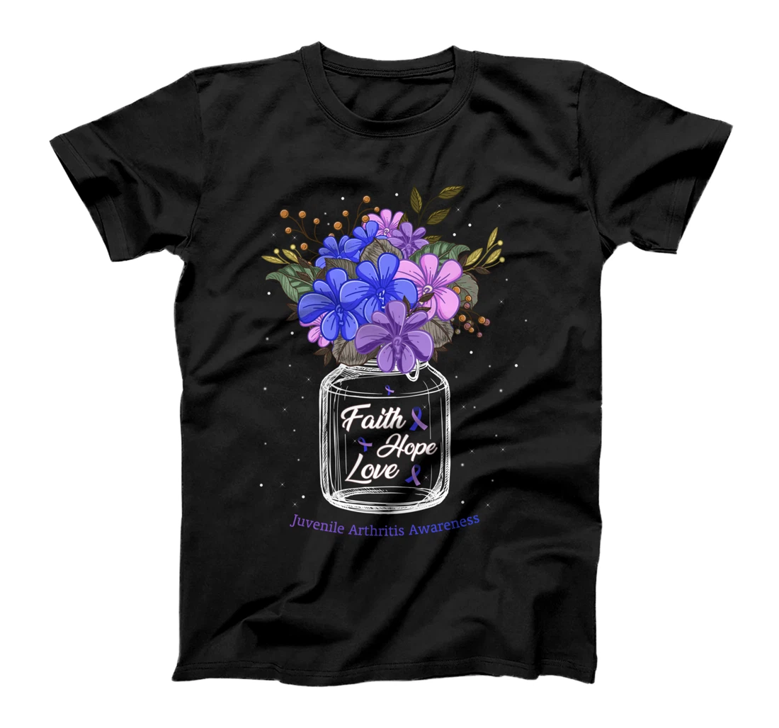 Juvenile Arthritis Faith Love Hope Flower Jar Awareness T-Shirt