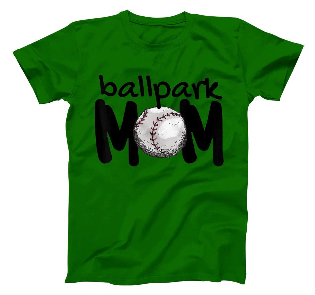 Womens Ball Park Mom Gift Baseball Tball Softball Mom Love T-Shirt, Kid T-Shirt and Women T-Shirt