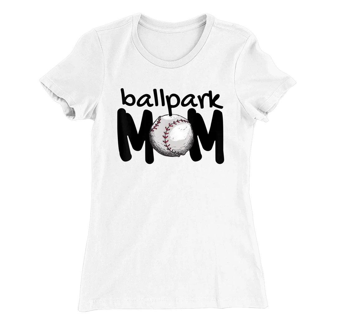Womens Ball Park Mom Gift Baseball Tball Softball Mom Love T-Shirt, Kid T-Shirt and Women T-Shirt