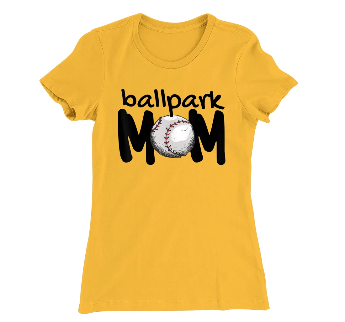 Womens Ball Park Mom Gift Baseball Tball Softball Mom Love T-Shirt, Kid T-Shirt and Women T-Shirt