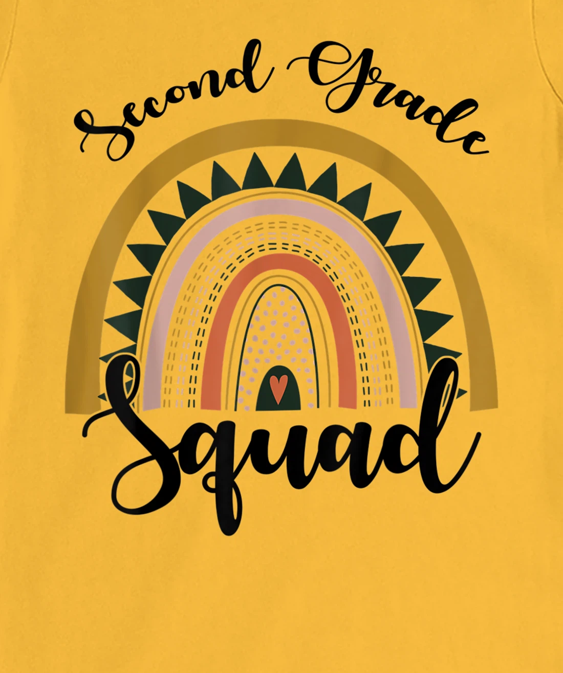 Womens Second Grade Squad Student Teacher Boho Rainbow T-Shirt, Kid T-Shirt and Women T-Shirt