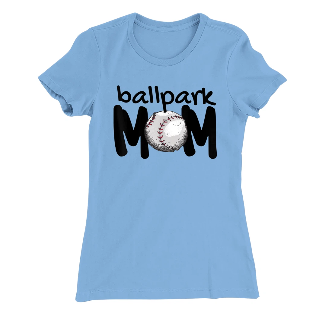 Womens Ball Park Mom Gift Baseball Tball Softball Mom Love T-Shirt, Kid T-Shirt and Women T-Shirt