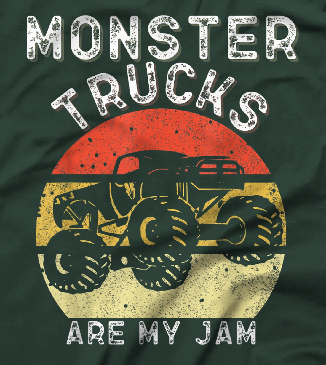 Monster Truck Retro Sunset Vintage Monster Trucks Are My Jam T-Shirt, Kid T-Shirt and Women T-Shirt