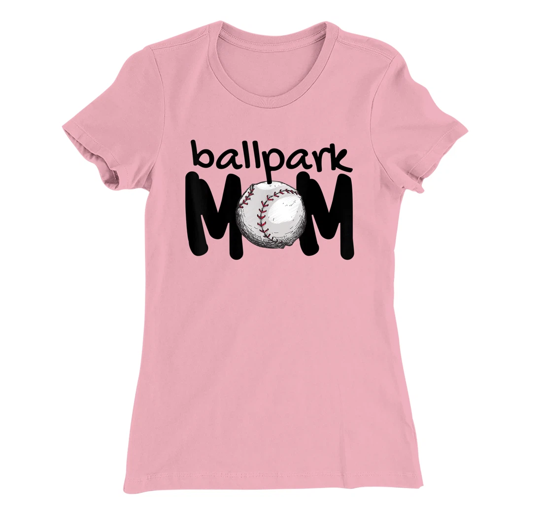 Womens Ball Park Mom Gift Baseball Tball Softball Mom Love T-Shirt, Kid T-Shirt and Women T-Shirt