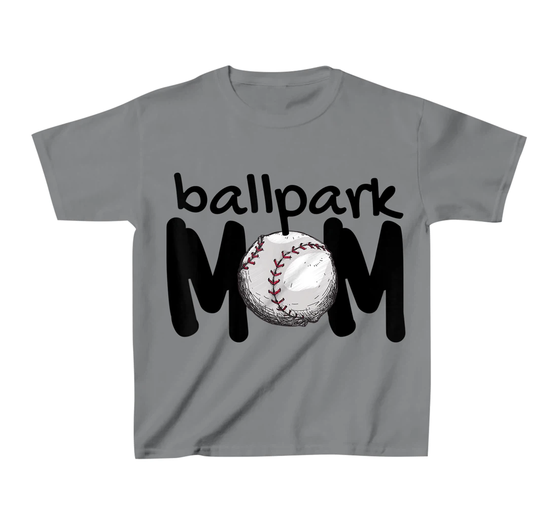 Womens Ball Park Mom Gift Baseball Tball Softball Mom Love T-Shirt, Kid T-Shirt and Women T-Shirt