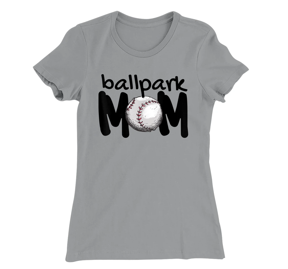 Womens Ball Park Mom Gift Baseball Tball Softball Mom Love T-Shirt, Kid T-Shirt and Women T-Shirt