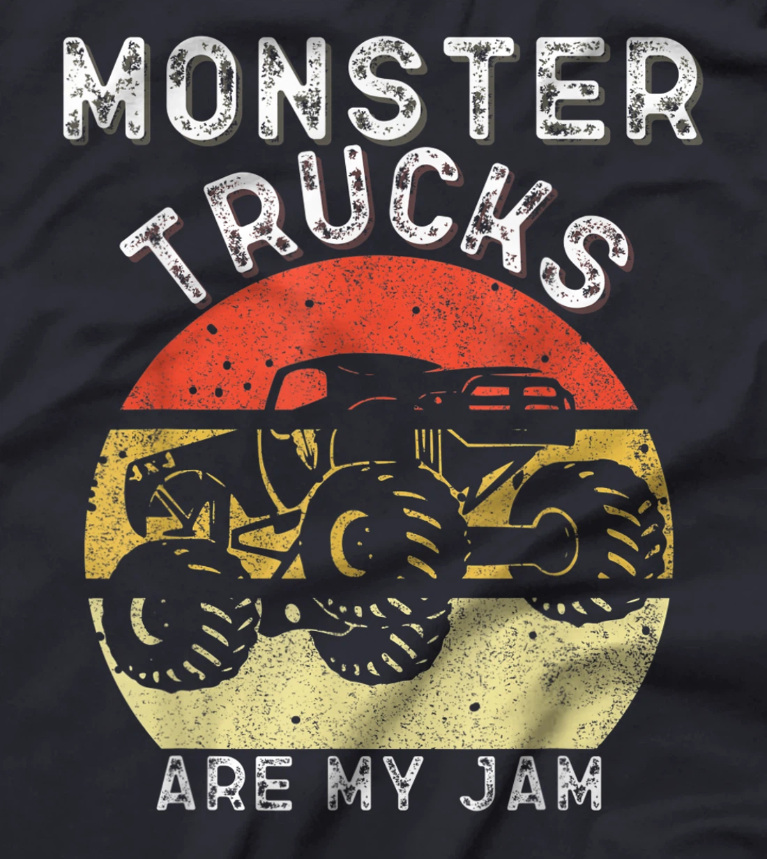 Monster Truck Retro Sunset Vintage Monster Trucks Are My Jam T-Shirt, Kid T-Shirt and Women T-Shirt