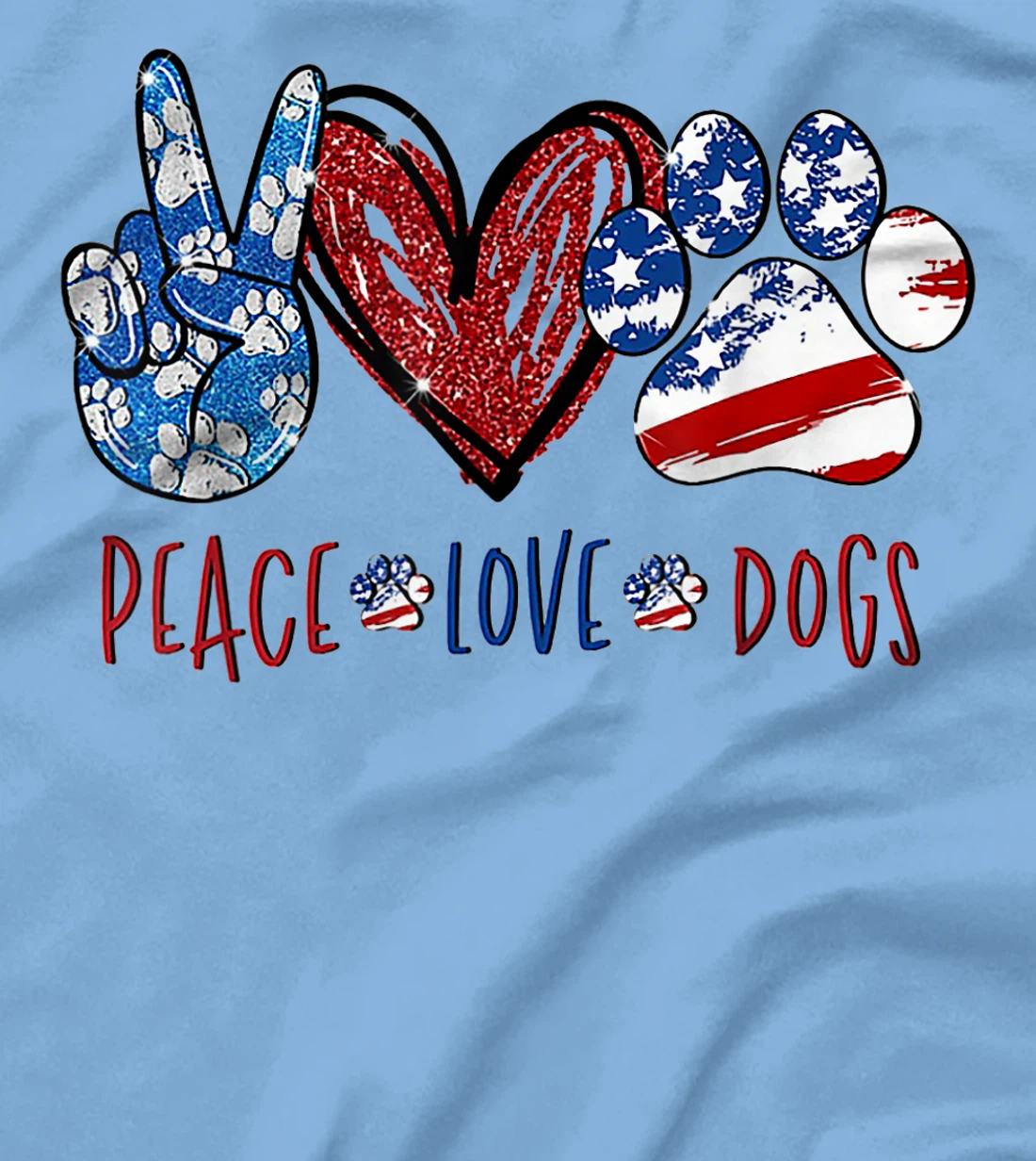 Womens Peace Love Dog Heart Dog Paw T-Shirt, Women T-Shirt
