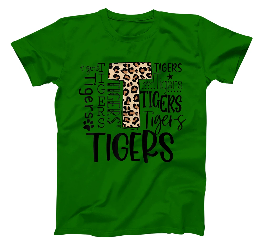 Womens Tigers School Sports Fan Team Spirit Mascot Cute Leopard T-Shirt, Women T-Shirt