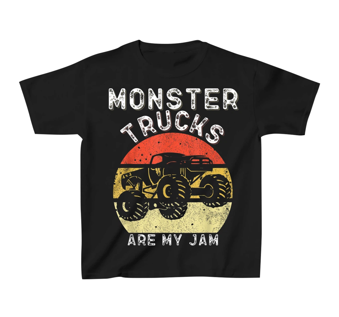 Monster Truck Retro Sunset Vintage Monster Trucks Are My Jam T-Shirt, Kid T-Shirt and Women T-Shirt