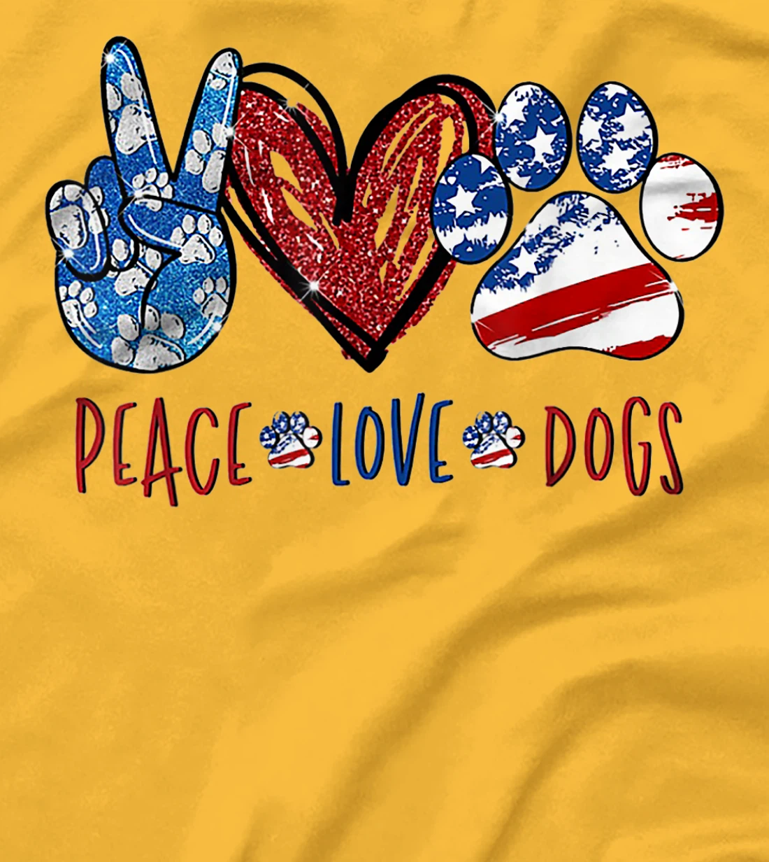 Womens Peace Love Dog Heart Dog Paw T-Shirt, Women T-Shirt