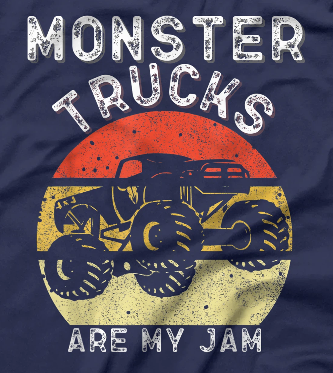Monster Truck Retro Sunset Vintage Monster Trucks Are My Jam T-Shirt, Kid T-Shirt and Women T-Shirt
