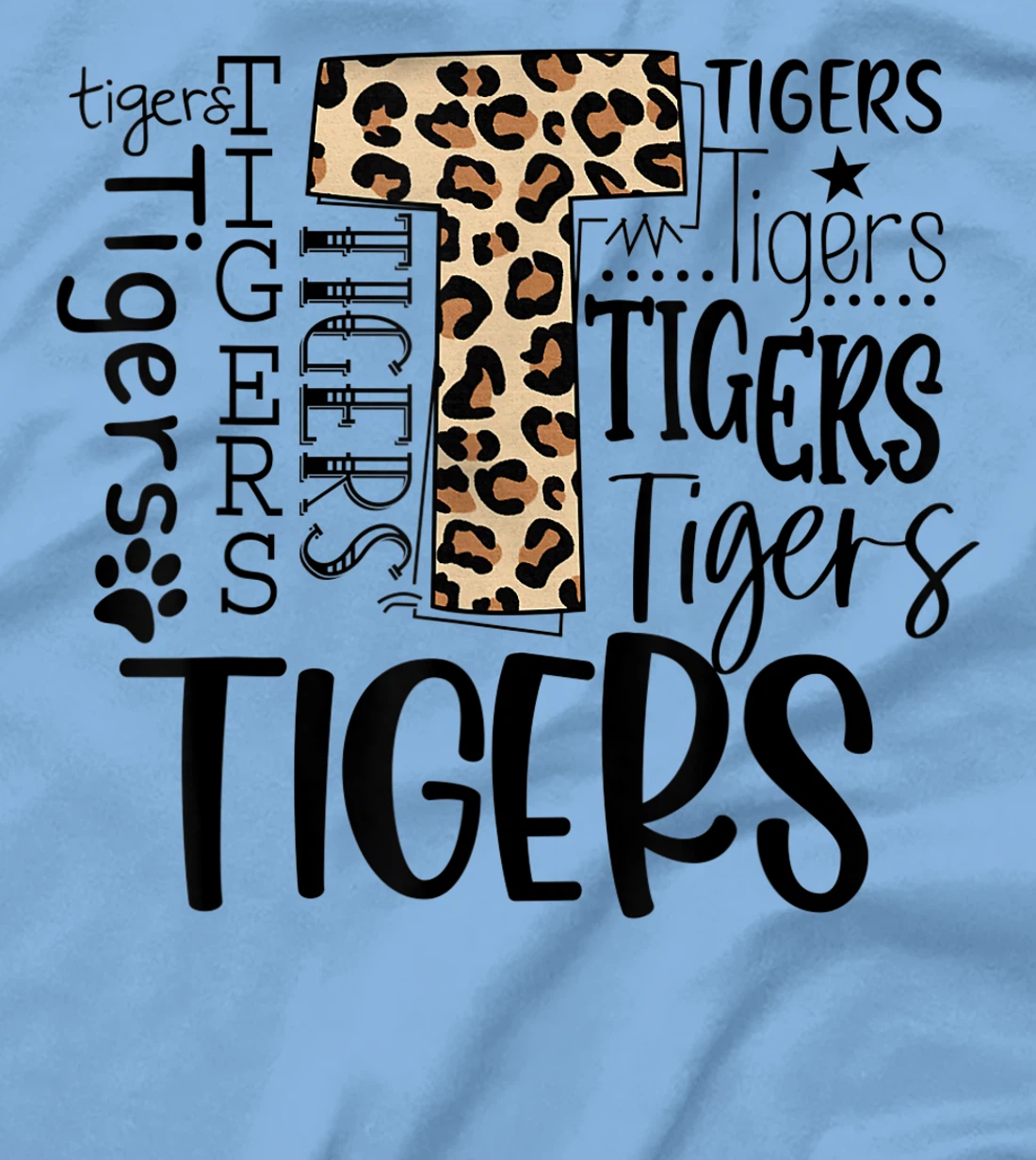 Womens Tigers School Sports Fan Team Spirit Mascot Cute Leopard T-Shirt, Women T-Shirt