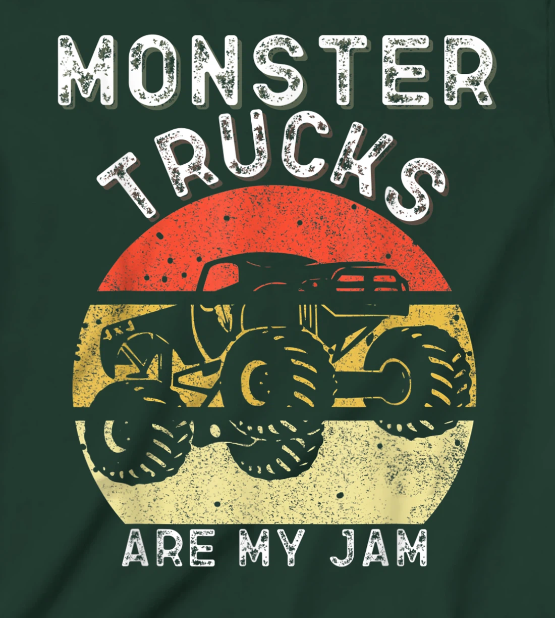 Monster Truck Retro Sunset Vintage Monster Trucks Are My Jam T-Shirt, Kid T-Shirt and Women T-Shirt