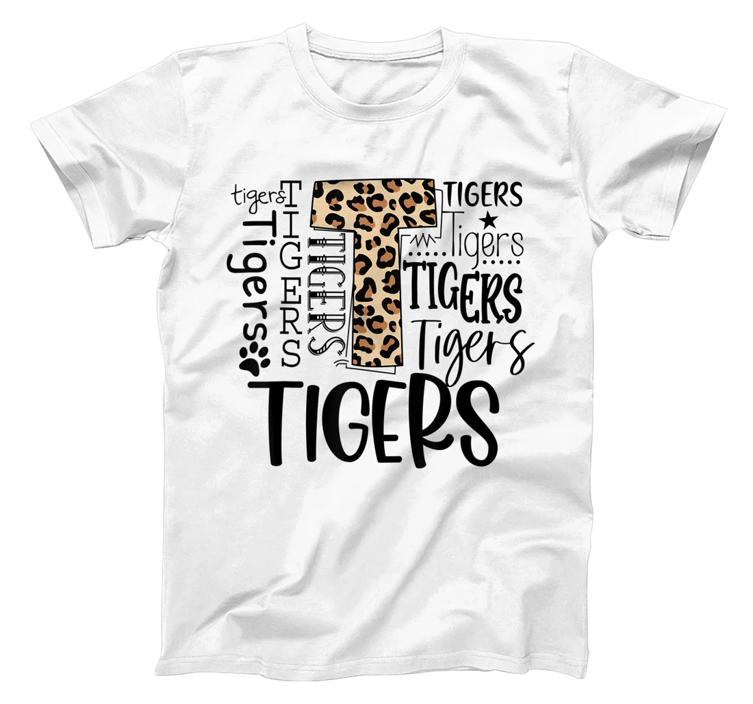 Womens Tigers School Sports Fan Team Spirit Mascot Cute Leopard T-Shirt, Women T-Shirt