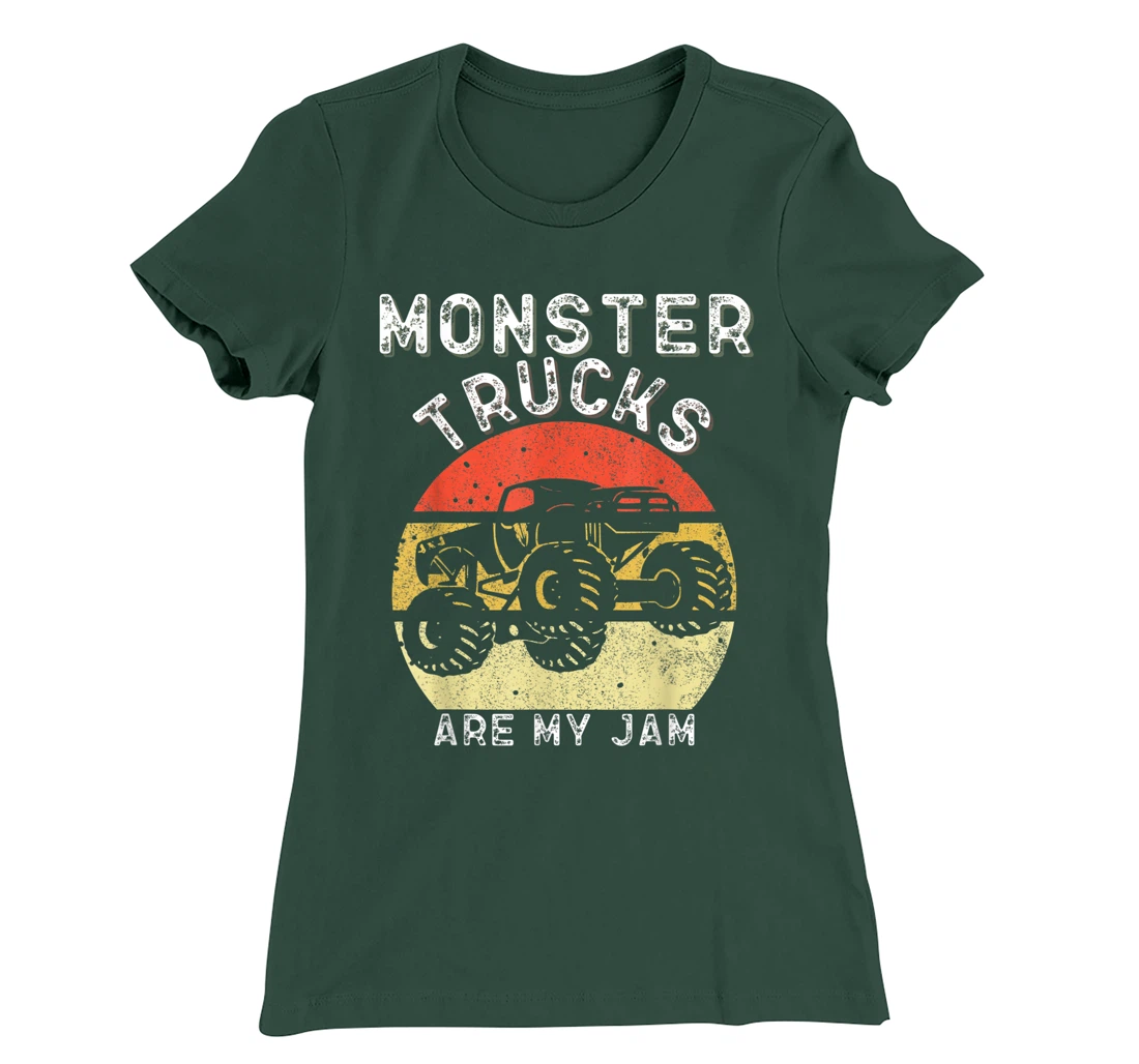 Monster Truck Retro Sunset Vintage Monster Trucks Are My Jam T-Shirt, Kid T-Shirt and Women T-Shirt