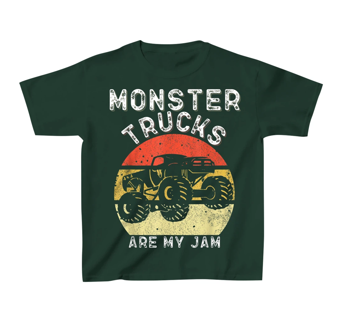 Monster Truck Retro Sunset Vintage Monster Trucks Are My Jam T-Shirt, Kid T-Shirt and Women T-Shirt
