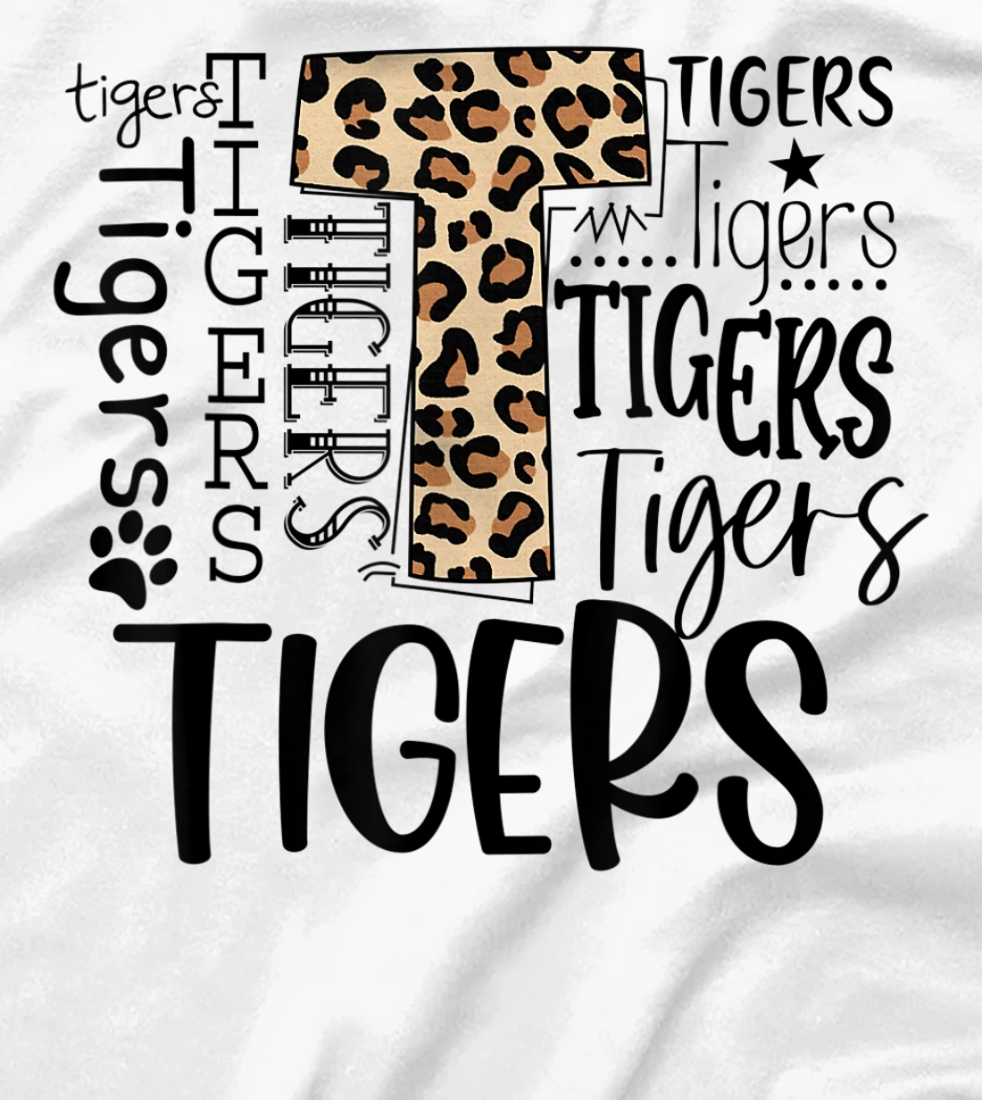 Womens Tigers School Sports Fan Team Spirit Mascot Cute Leopard T-Shirt, Women T-Shirt