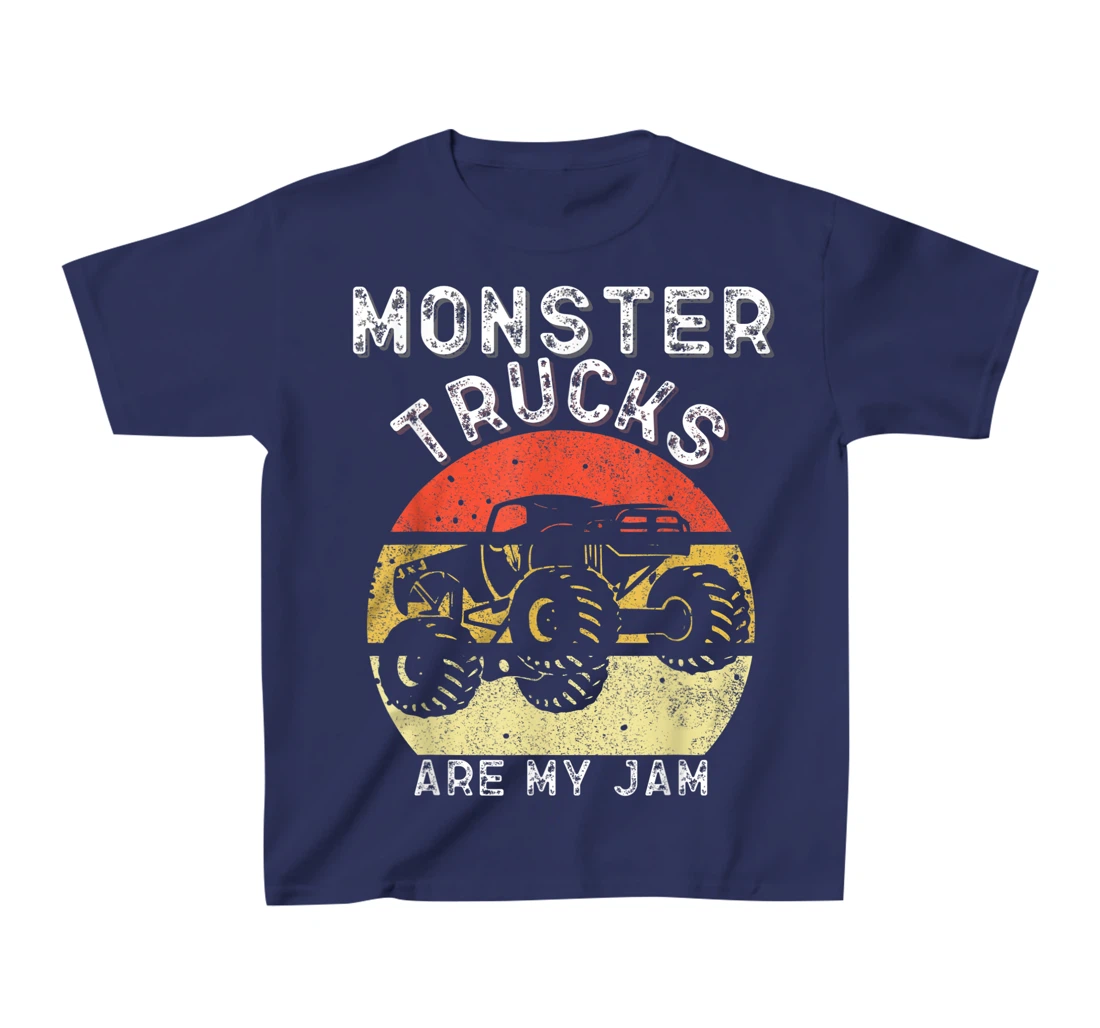 Monster Truck Retro Sunset Vintage Monster Trucks Are My Jam T-Shirt, Kid T-Shirt and Women T-Shirt