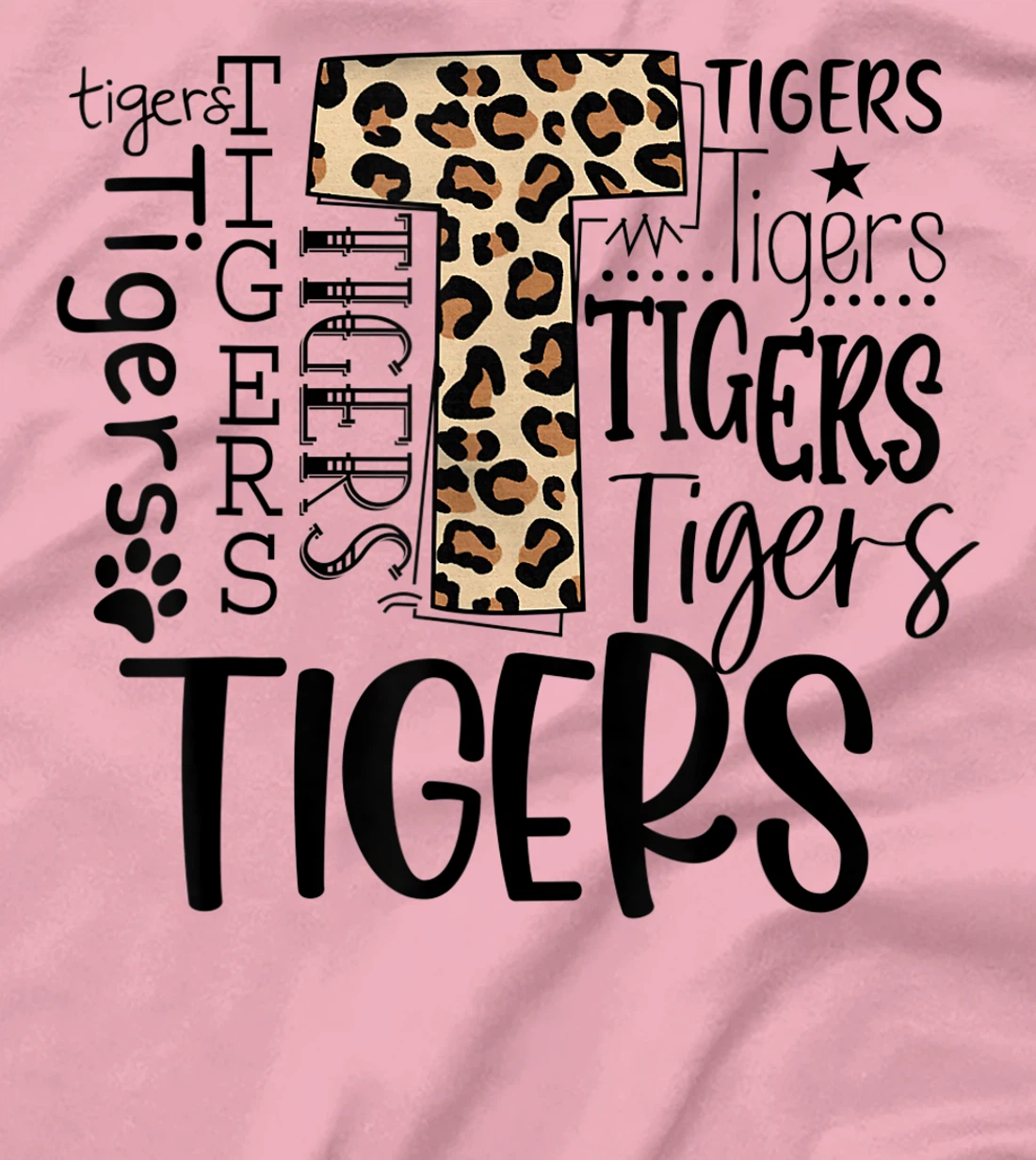 Womens Tigers School Sports Fan Team Spirit Mascot Cute Leopard T-Shirt, Women T-Shirt