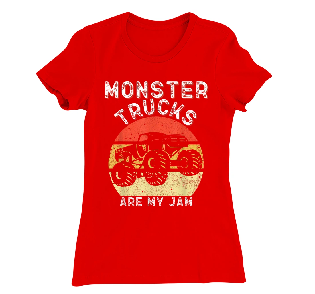 Monster Truck Retro Sunset Vintage Monster Trucks Are My Jam T-Shirt, Kid T-Shirt and Women T-Shirt