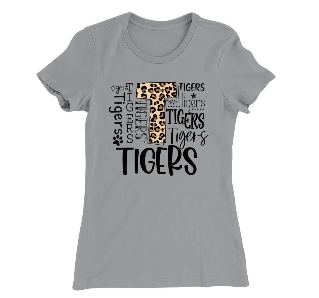 Womens Tigers School Sports Fan Team Spirit Mascot Cute Leopard T-Shirt, Women T-Shirt