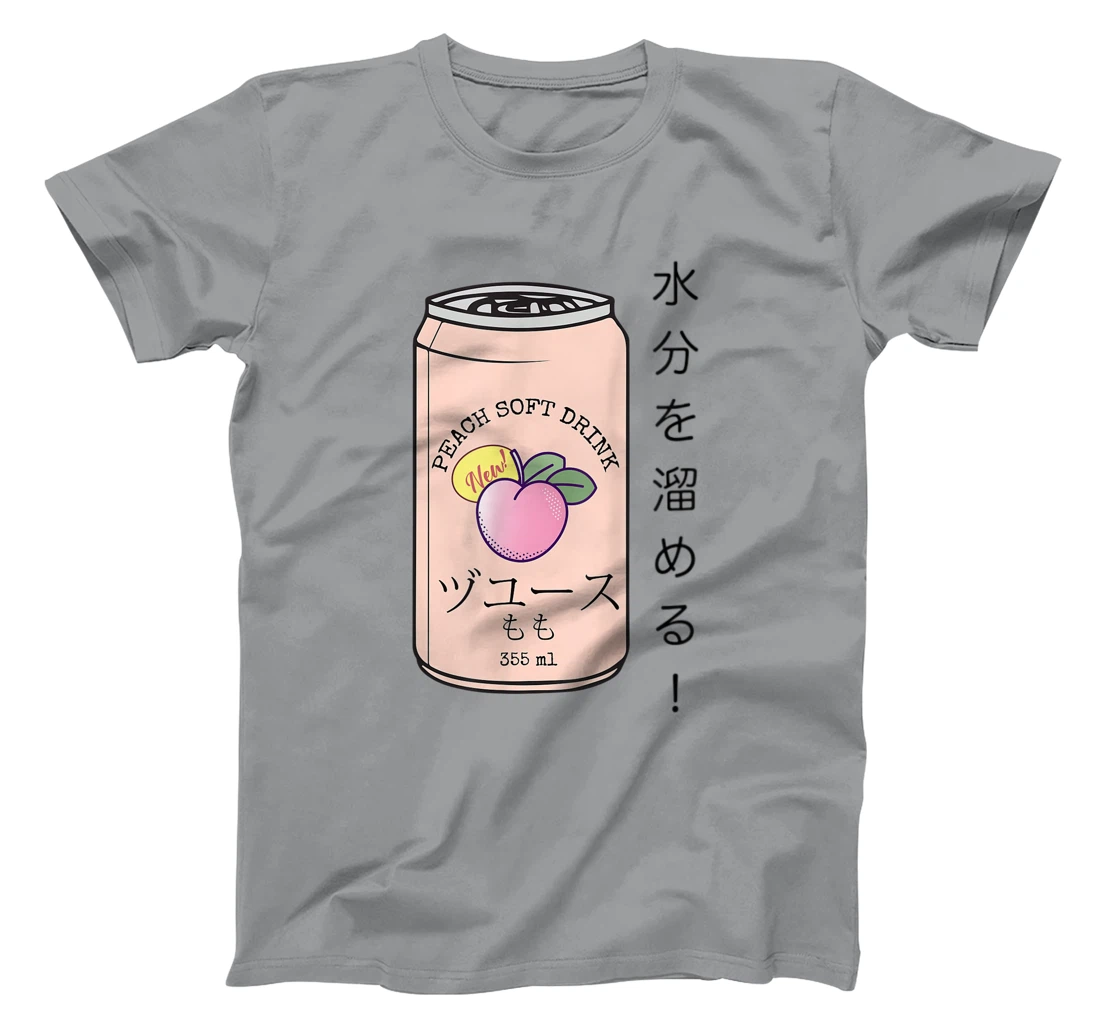 Womens Japanese Aesthetic Vaporwave Peach Soda Soft Drink Can Kanji T-Shirt, Kid T-Shirt and Women T-Shirt