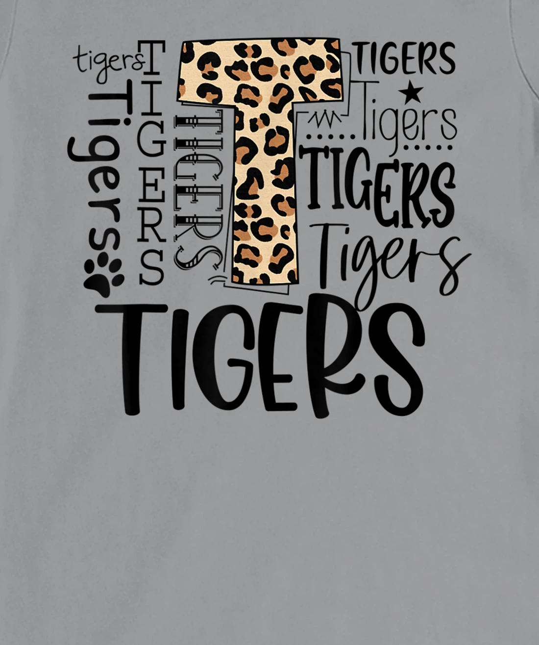 Womens Tigers School Sports Fan Team Spirit Mascot Cute Leopard T-Shirt, Women T-Shirt