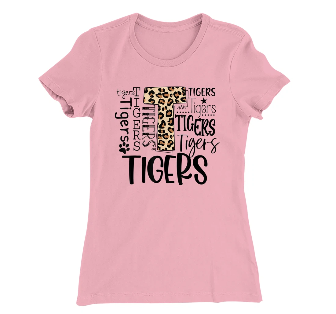 Womens Tigers School Sports Fan Team Spirit Mascot Cute Leopard T-Shirt, Women T-Shirt