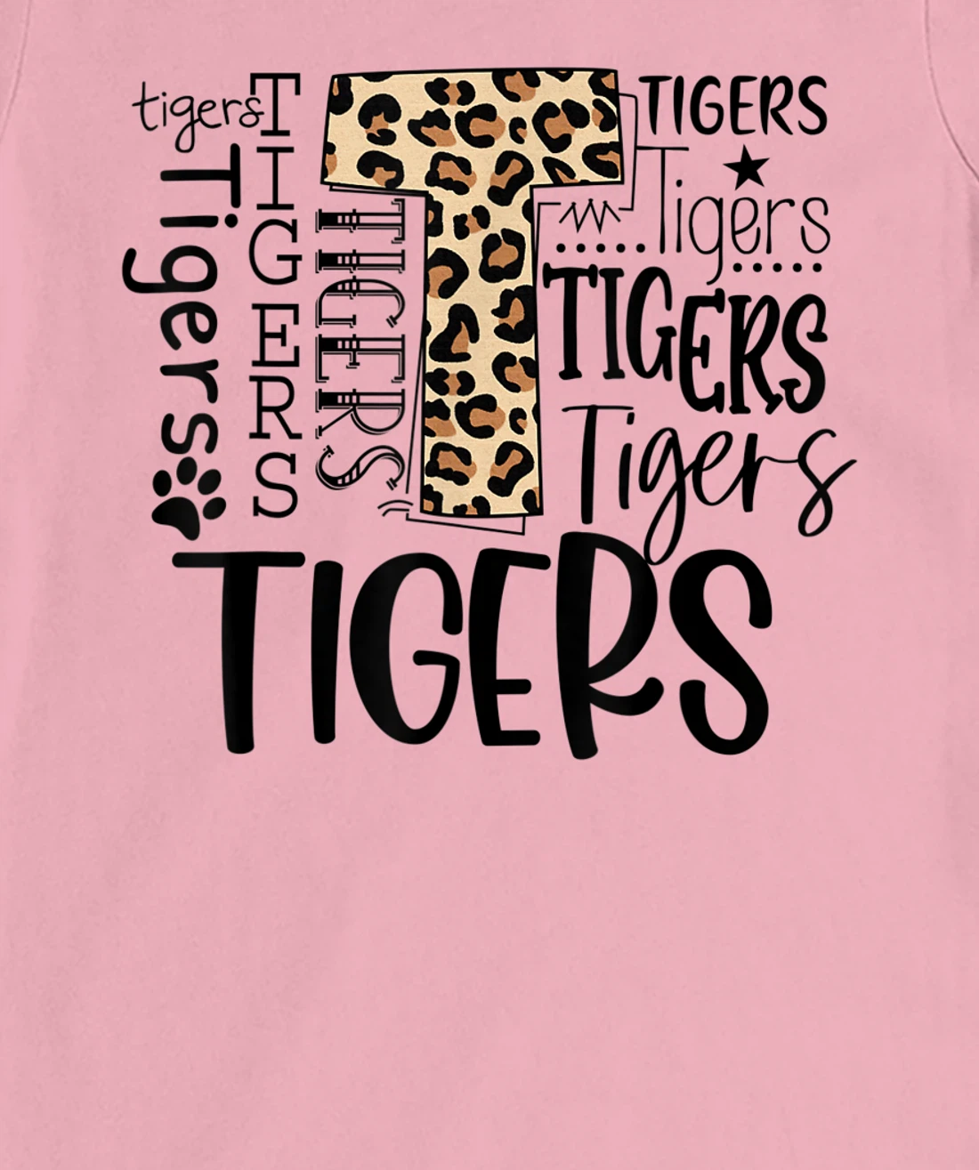 Womens Tigers School Sports Fan Team Spirit Mascot Cute Leopard T-Shirt, Women T-Shirt