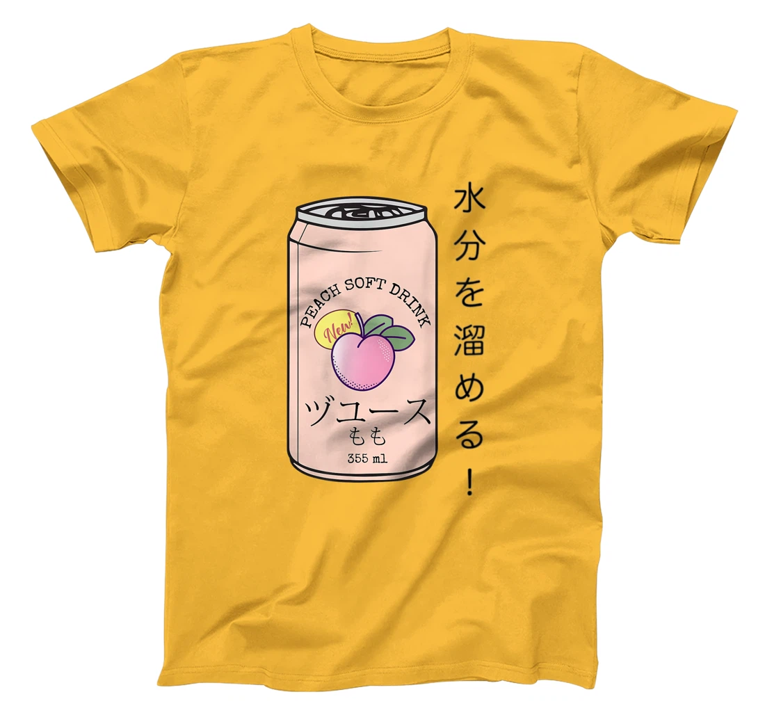 Womens Japanese Aesthetic Vaporwave Peach Soda Soft Drink Can Kanji T-Shirt, Kid T-Shirt and Women T-Shirt