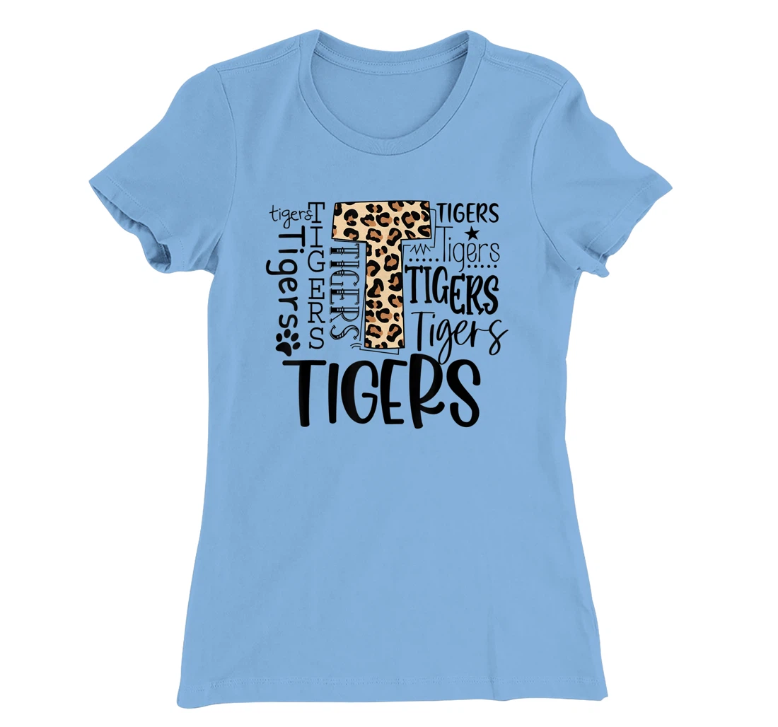 Womens Tigers School Sports Fan Team Spirit Mascot Cute Leopard T-Shirt, Women T-Shirt