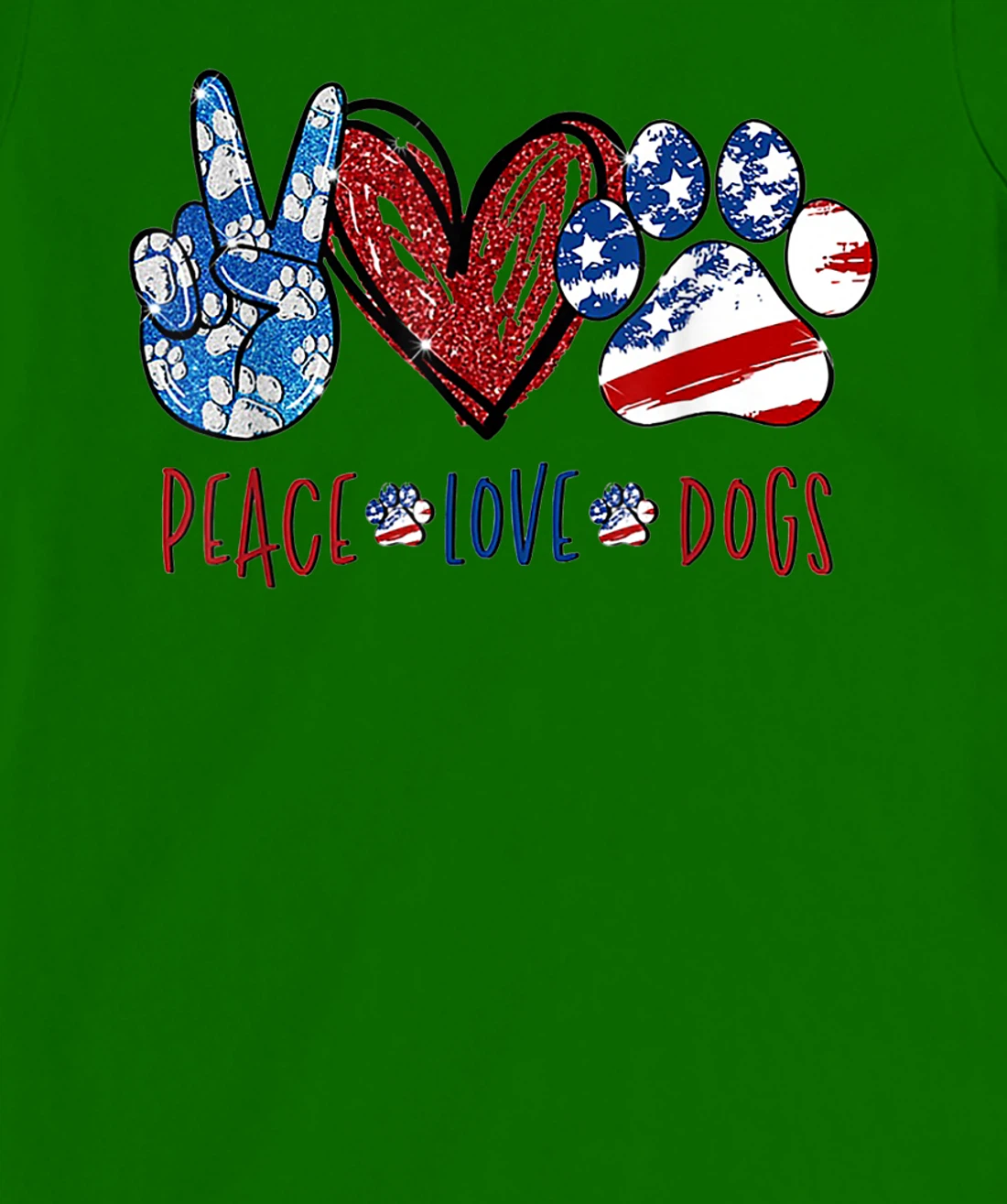 Womens Peace Love Dog Heart Dog Paw T-Shirt, Women T-Shirt