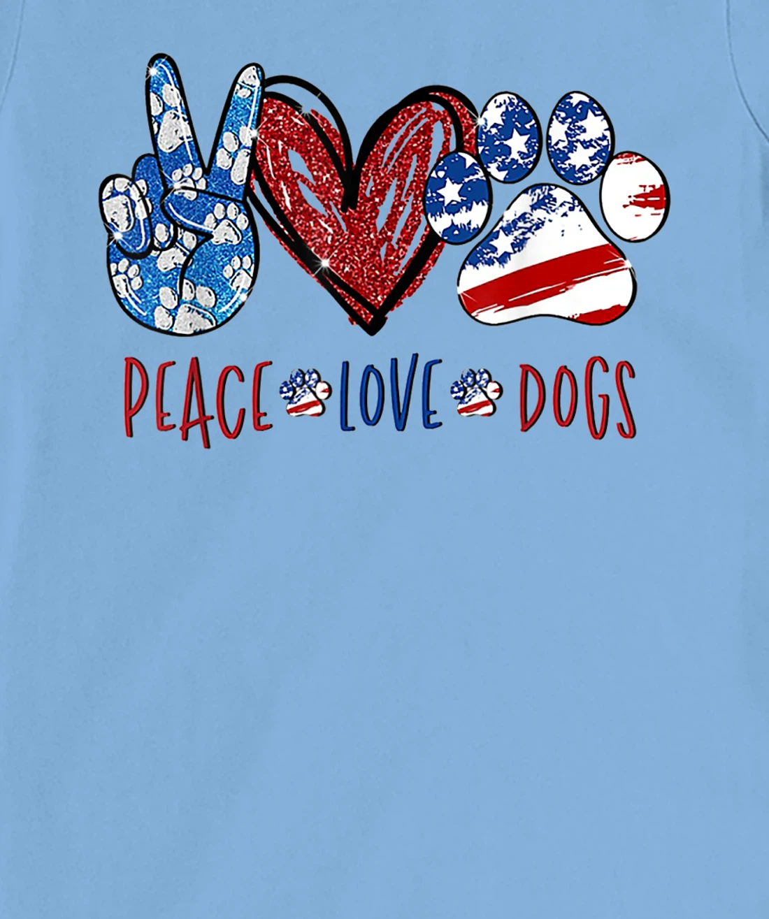 Womens Peace Love Dog Heart Dog Paw T-Shirt, Women T-Shirt