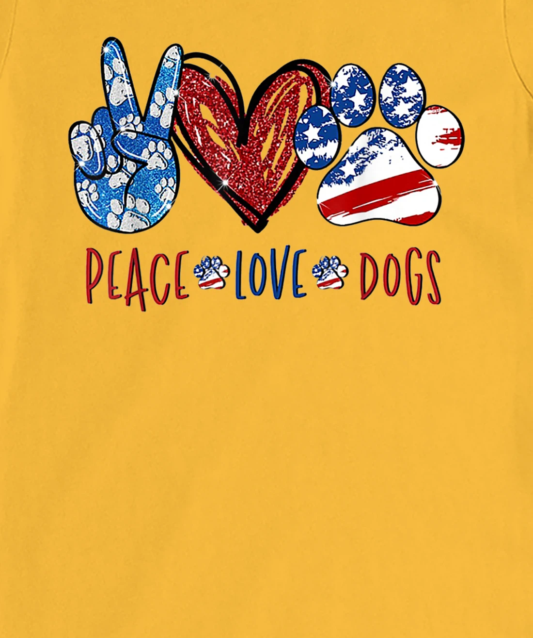 Womens Peace Love Dog Heart Dog Paw T-Shirt, Women T-Shirt
