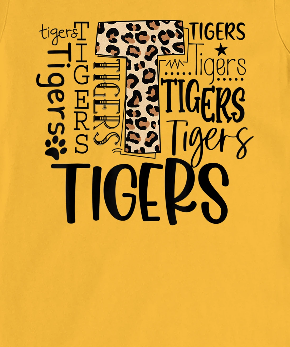 Womens Tigers School Sports Fan Team Spirit Mascot Cute Leopard T-Shirt, Women T-Shirt