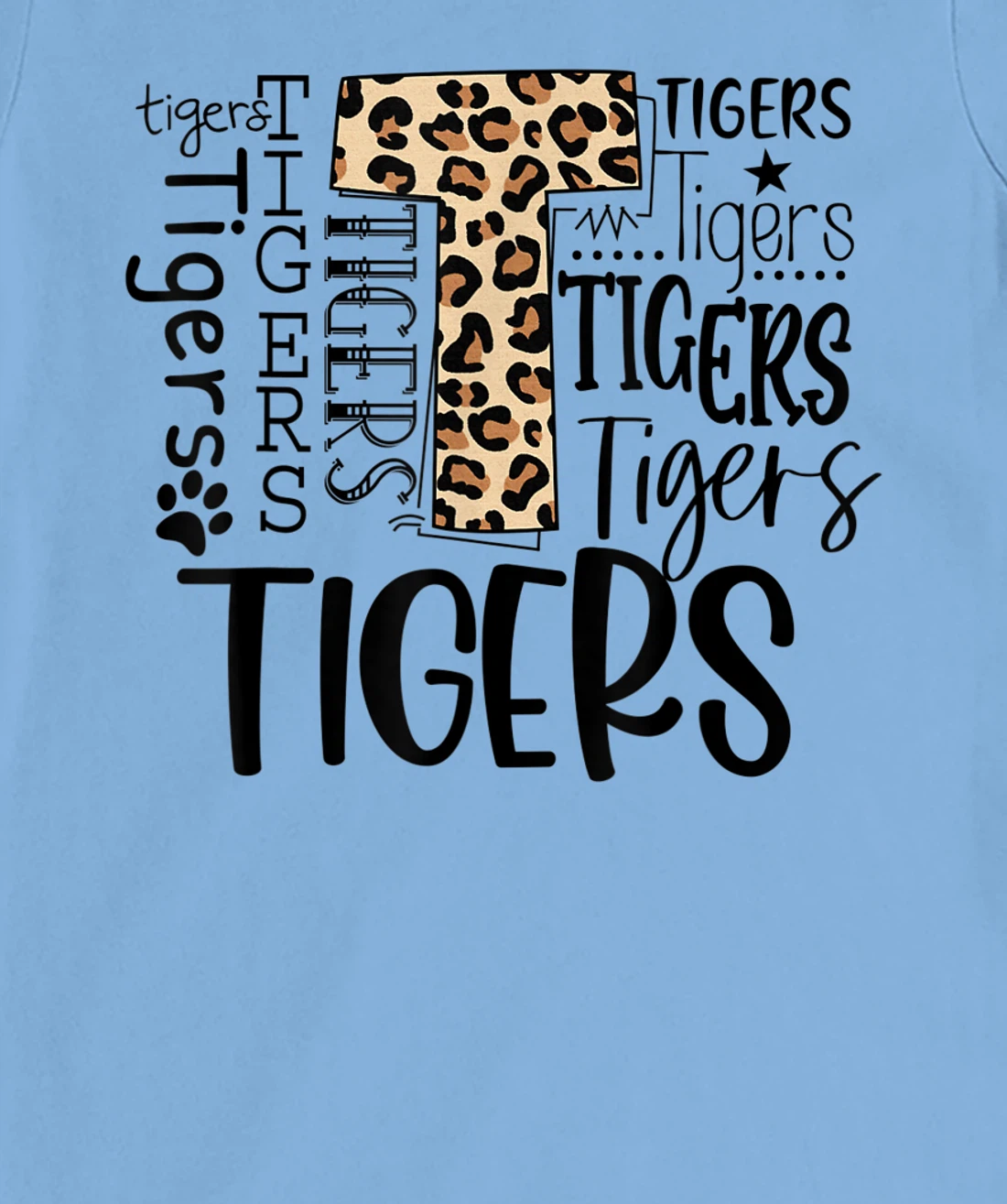 Womens Tigers School Sports Fan Team Spirit Mascot Cute Leopard T-Shirt, Women T-Shirt