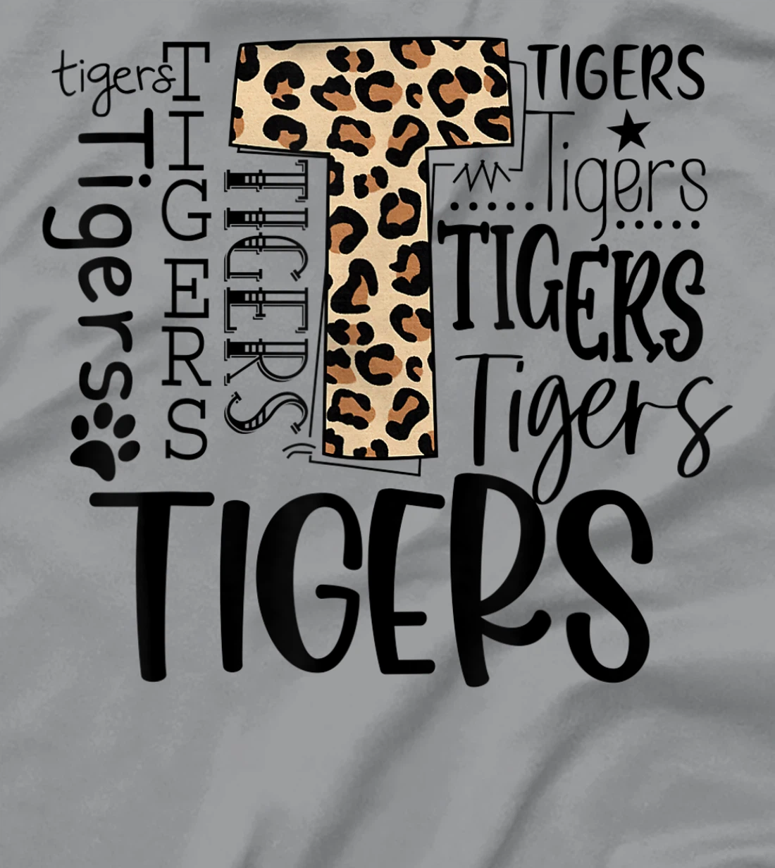 Womens Tigers School Sports Fan Team Spirit Mascot Cute Leopard T-Shirt, Women T-Shirt