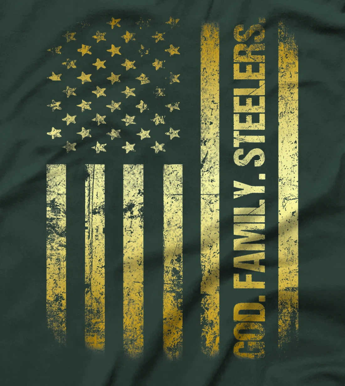 Veteran God Family Steelers Pro Us Flag | Father's Day Dad T-Shirt