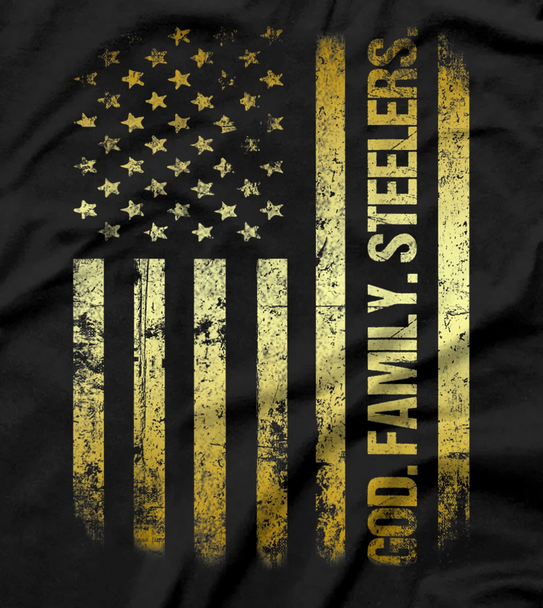 Veteran God Family Steelers Pro Us Flag | Father's Day Dad T-Shirt