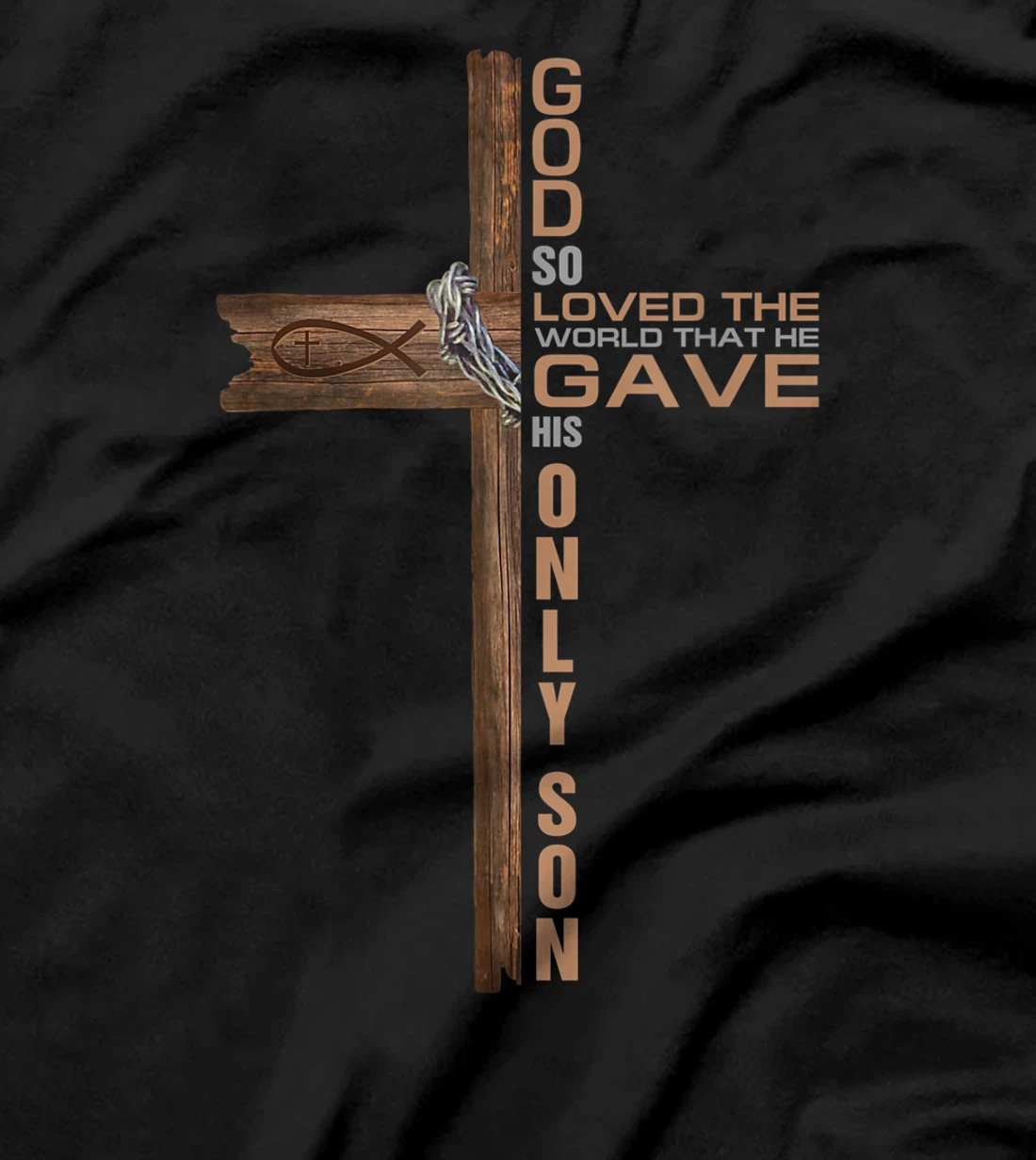 Religious Cross John 3:16 God Loved the World Jesus Bible T-Shirt